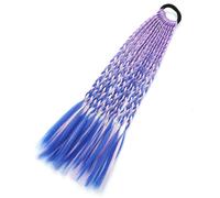 Colored Braids Hair Extensions With Bands Rainbow Braided Synthetic Hairpieces Ponytail Hair Accessories For Women
