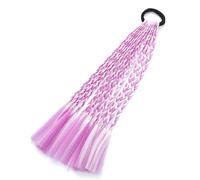 Colored Braids Hair Extensions With Bands Rainbow Braided Synthetic Hairpieces Ponytail Hair Accessories For Women