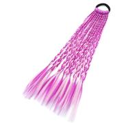 Colored Braids Hair Extensions With Bands Rainbow Braided Synthetic Hairpieces Ponytail Hair Accessories For Women
