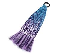 Colored Braids Hair Extensions With Bands Rainbow Braided Synthetic Hairpieces Ponytail Hair Accessories For Women