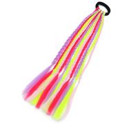 Colored Braids Hair Extensions With Bands Rainbow Braided Synthetic Hairpieces Ponytail Hair Accessories For Women