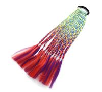 Colored Braids Hair Extensions With Bands Rainbow Braided Synthetic Hairpieces Ponytail Hair Accessories For Women