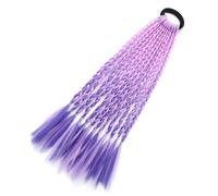 Colored Braids Hair Extensions With Bands Rainbow Braided Synthetic Hairpieces Ponytail Hair Accessories For Women