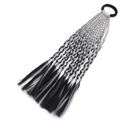Colored Braids Hair Extensions With Bands Rainbow Braided Synthetic Hairpieces Ponytail Hair Accessories For Women