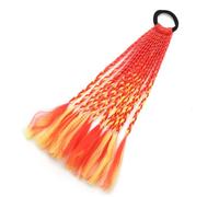 Colored Braids Hair Extensions With Bands Rainbow Braided Synthetic Hairpieces Ponytail Hair Accessories For Women
