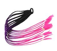 Colored Braids Hair Extensions with Rubber Bands Rainbow Braided,Synthetic Hairpieces Ponytail Accessories for Cosplay Dress Up(Q37-C11)