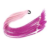 Colored Braids Hair Extensions with Rubber Bands Rainbow Braided,Synthetic Hairpieces Ponytail Accessories for Cosplay Dress Up(Q37-B42)