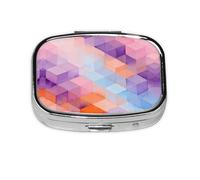 Colored Bricks Print Pill Box, Compact Pill Organizer with Full-Print Design for Travel and Daily Use