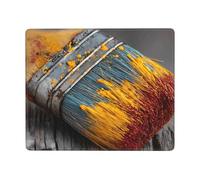 Colored Brush Non-Slip Mouse Pad Seven by Nine Inch Horizontal Design for Office Gaming and Laptop Use