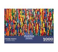 Colored Building Blocks 1000 Pieces Jigsaw Puzzles Age 12+ for Adults Colorful Fun Challenging Brainteasing Colourful Home Decoration 38x26cm/1000pcs