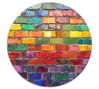 Colored Building Blocks Jigsaw Puzzles Great Gift for Adults 1000 Piece Fun Challenging Home Decoration Brick Wall Jigsaw Puzzle for Women Men Adult 1000pcs (67.5x67.5cm)