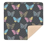 Colored Butterfly Theme Print Baby Play Mat for Floor, 50x50 inch Playpen Mat,Thicken Soft Non-Slip Tummy Time Mat for Toddlers and Infants