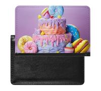 Colored Cake Passport Cover Protector Rfid Blocking Passport Holder Id Card Holder Secure Travel Wallet Organizer for Passport Tickets Credit Cards, style, One Size