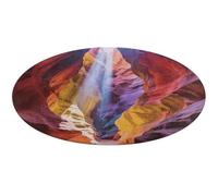 Colored Canyon Round Rug Washable Circle Area Rugs for Living Room Non-Slip Rugs for Bedroom Dining Room Rug Front Door Mat Round Carpet for Bedroom Kitchen 60 * 60cm