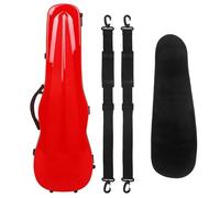 Colored Carbon Fiber Violin Case With Thermometer Pressure-resistant And Lightweight Shoulder Case 4/4 Violin Case(Red)