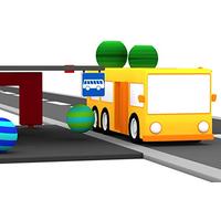 Colored cars construct the passenger bus