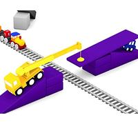 Colored cars: construction the railway bridge