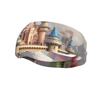 Colored Castle Sports Headbands for Men Women Moisture Wicking Workout Sweatbands Elastic Non Slip Sweat Bands Fashion Wide Hair Bands for Running Fitness Yoga Cycling