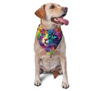 Colored Cat Diamond Printed Graphic Pet Triangle Scarf For Dogs & Cats, Adjustable Cute Pet Bandana For & Photo Shoots