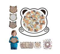Colored Cat Shaped Wooden Jigsaw Puzzle,Cute CatsShaped Wooden Puzzle,Challenging IrregularJigsaw with Frame,Unique Animal Shape Wood Puzzles,Creative Gift for Cats Lovers,Relaxing Puzzles&Home Decor