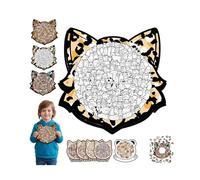 Colored Cat Shaped Wooden Jigsaw Puzzle,Cute CatsShaped Wooden Puzzle,Challenging IrregularJigsaw with Frame,Unique Animal Shape Wood Puzzles,Creative Gift for Cats Lovers,Relaxing Puzzles&Home Decor