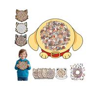 Colored Cat Shaped Wooden Jigsaw Puzzle,Cute CatsShaped Wooden Puzzle,Challenging IrregularJigsaw with Frame,Unique Animal Shape Wood Puzzles,Creative Gift for Cats Lovers,Relaxing Puzzles&Home Decor