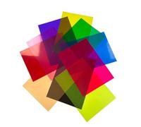 Colored Cellophane Sheets- Primary Colors Film A4, Transparent Colored Film to Cover Lights and Light Filters, 10 Vibrant Colors, Heat Insulation for Glass Shopping Malls Stage Photography