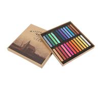 Colored Chalk Pastels, 5.8cm Square Pastel Sticks Set Bright Colored Fluorescent Crayons for Office School Art Drawing Painting Blending (24 Colors)
