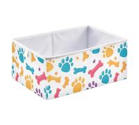 Colored Claw Print Bones Cube Storage Boxes 40x27x17 cm Square Bins Collapsible Cube Box Organiser for Organising Clothes