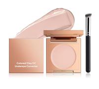 Colored Clay CC Under Eye Corrector & Brightener - Full Coverage Dark Circle Concealer, Long-Lasting Waterproof Color Corrector with Angled Brush, Hydrating & Smoothing Formula (#3)