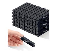 Colored Clothespins, Colorful Clothes Pins Wooden Clips Rainbow Colors 50 Pack Decorative Crafts Pegs Photos Pictures Decoration Clip Clothing Hanging Closepins, 2.9 Inch 5 PCS Per Color (Black)