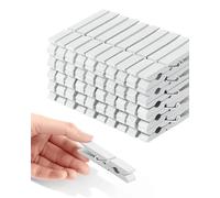 Colored Clothespins, Colorful Clothes Pins Wooden Clips Rainbow Colors 50 Pack Decorative Crafts Pegs Photos Pictures Decoration Clip Clothing Hanging Closepins, 2.83 Inch (White)