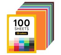 Colored Construction Paper, 100 Sheets Goefun 25 Colors Variety Multicolored Cardstock, 65lb Colored Card Stock 8.5x11 for Crafts & Printing
