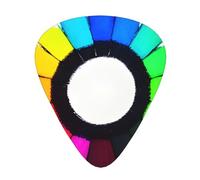 Colored crayon circles 12 guitar picks per pack, available in 3 different thicknesses, suitable for electric guitars, ukuleles, etc.