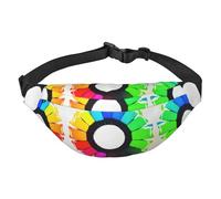 Colored crayon circles Boys Crossbody Waist Bag, Large Travel Fashion Waist Bag for Sports, Running, Cycling, Traveling, Fishing