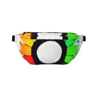 Colored Crayon Circles Bum Bag for Men Women, Water-Resistant Fanny Pack with Adjustable Strap (80-150cm), Large Capacity Crossbody Waist Bag