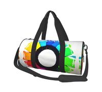 Colored crayon circles Canvas travel bag, large capacity, can be carried on the shoulder