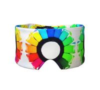 Colored Crayon Circles Double-Sided Printed Eye mask, Soft and Light-Blocking, Suitable for Travel and Home