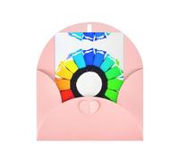 Colored crayon circles Greeting card, blank inner page, includes envelope, 10cm x 15cm.