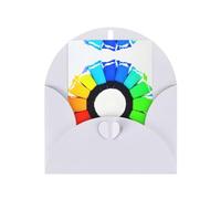 Colored crayon circles Greeting card, blank inner page, includes envelope, 10cm x 15cm.