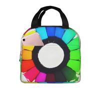 Colored crayon circles Lunch Bag - Handheld Aluminum Foil Thickened Insulated Bento Bag for Women, Nurses, Beach, Travel, Pool & Picnic Cooler