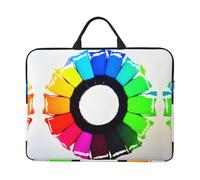 Colored Crayon Circles Patterned Laptop Sleeve (16.5x12.2 inches), Anti-Collision Protective Shell, Portable Handheld Design