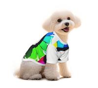 Colored crayon circles Print Pure Cotton Pet T-Shirt, Dogs & Cats Comfy Tee Vest, for Small Medium Summer Winter Clothes