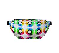 Colored crayon circles Prints Adjustable running waist bag crossbody bag lightweight and comfortable suitable for fitness jogging travel