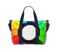 Colored Crayon Circles Prints Handbag Crossbody Travel Bag Comfortable Lightweight and Waterproof Suitable for Travel and Everyday Use.