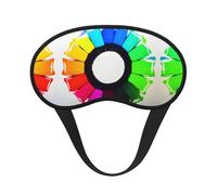 Colored Crayon Circles Sleep Mask Soft Eye MaskBlindfold Eyeshade Smooth Comfortable Eye Cover with