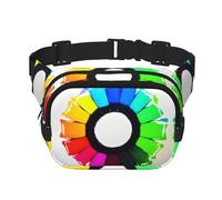Colored crayon circles Square Double Layer Waist Bag Belt - Fanny Pack Purse with Adjustable Strap for Running, Travel, Hiking, Black, One Size, Black, One Size