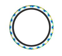 Colored Crayon Circles Stretch Steering Wheel Cover car Steering Wheel Protector 15-inch Suitable for Most Models