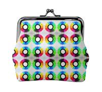 Colored Crayon Circles Womenâ€™s Small Coin Purse,Rectangle Kiss Lock Coin Pouch, Pocket-Sized, Mini Coin Purse for Women