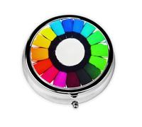 Colored Crayon Circlesthree-Compartment Small Medicine Box, Portable, Can Store Vitamins, Fish Oil and Health Products.